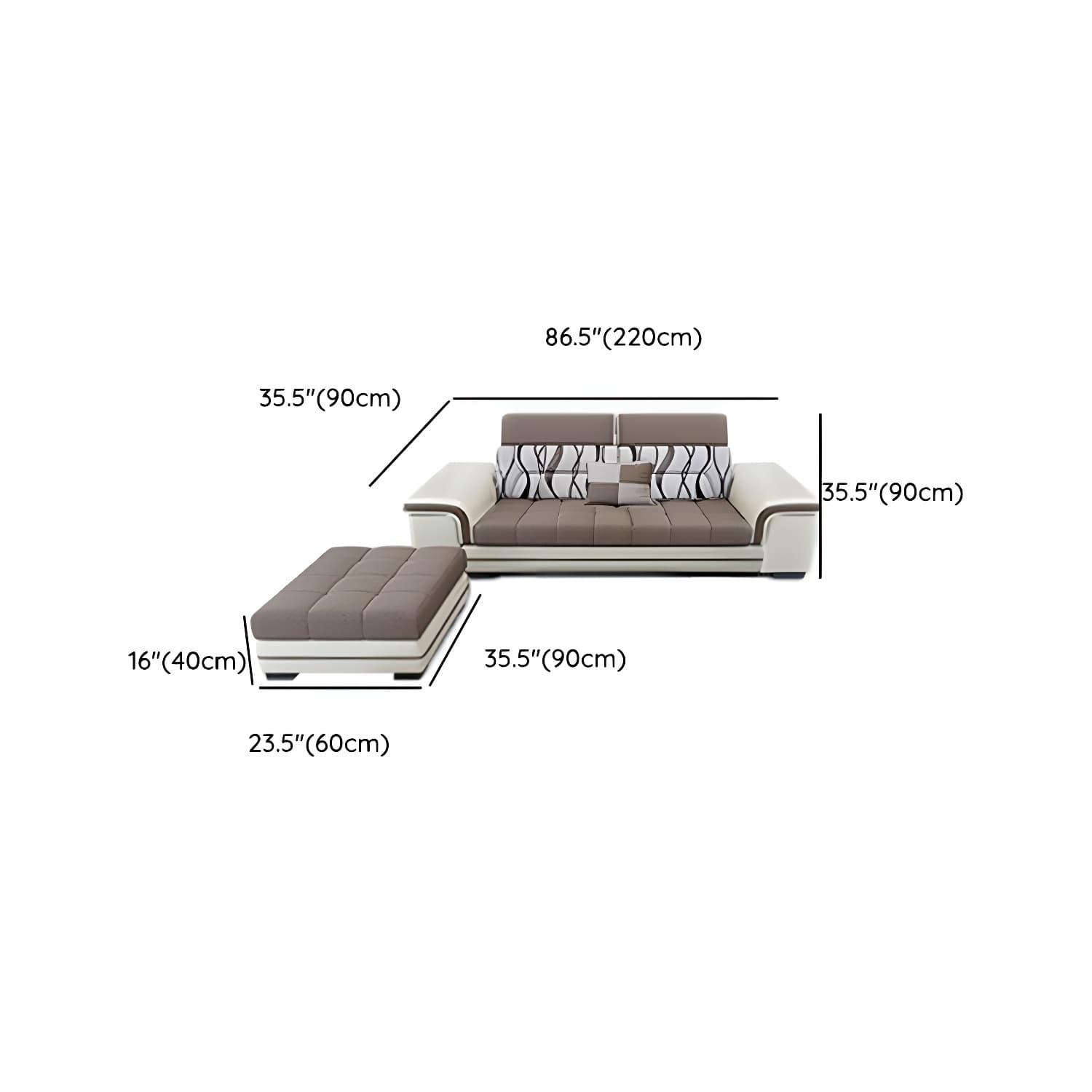 Modern Beige Sectional Sofa with Wood Frame, Pillow Back & Slipcover, Storage Included with Shelves - image 15