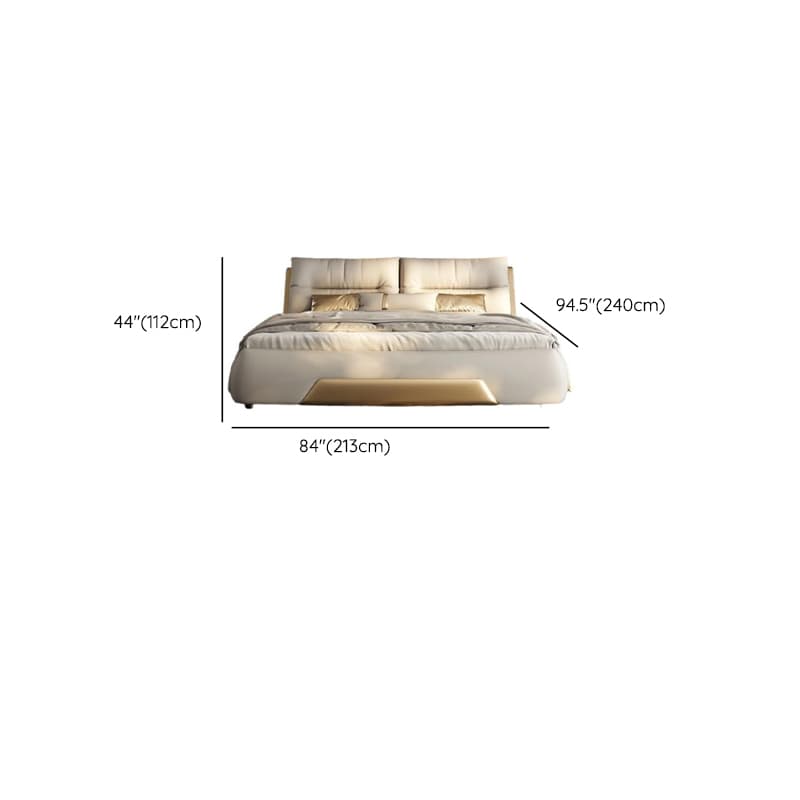 Beige Solid Color Storage Bed/Platform Bed with Pine Wood Frame for Living Room - image 13