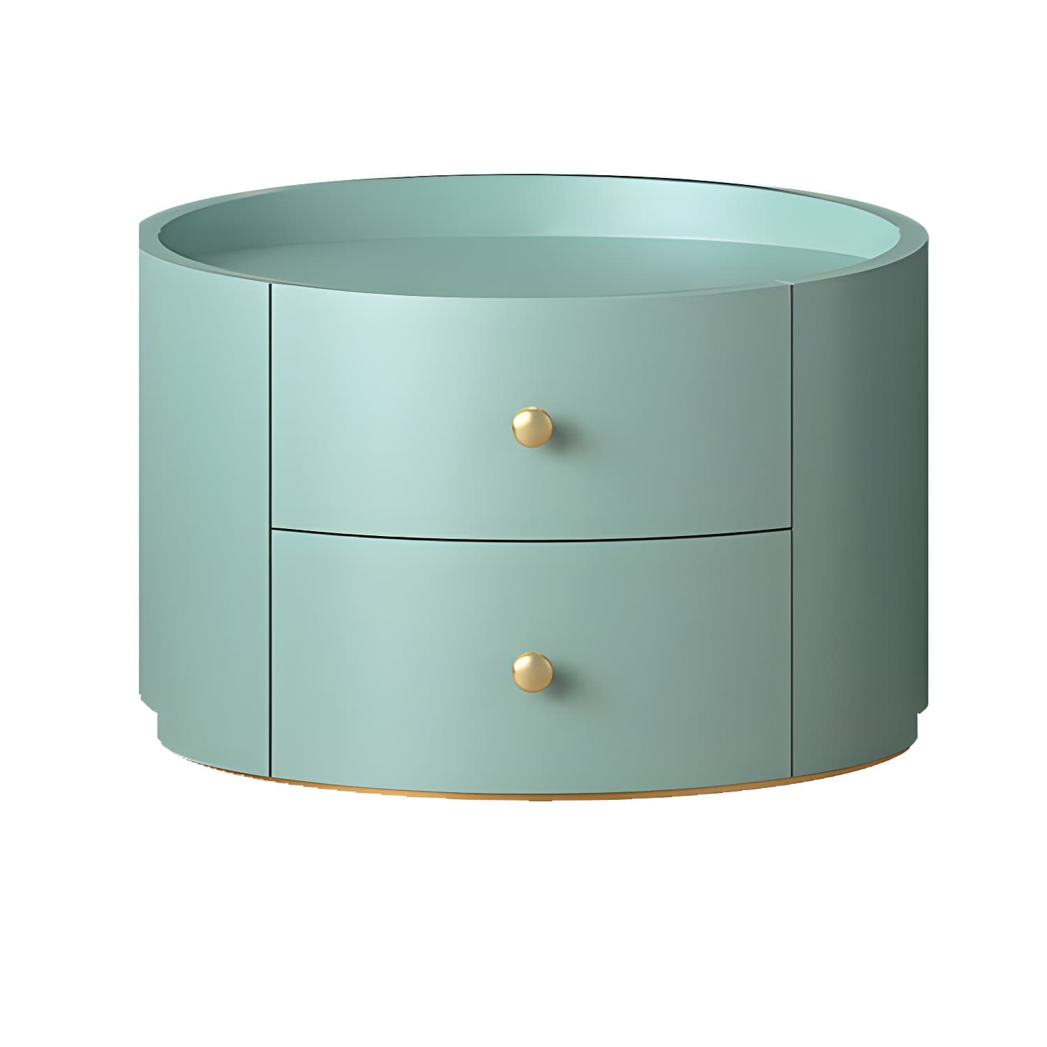 Glam Solid Wood Nightstand Drawer Storage 2 Drawer Night Table 16.9" Tall