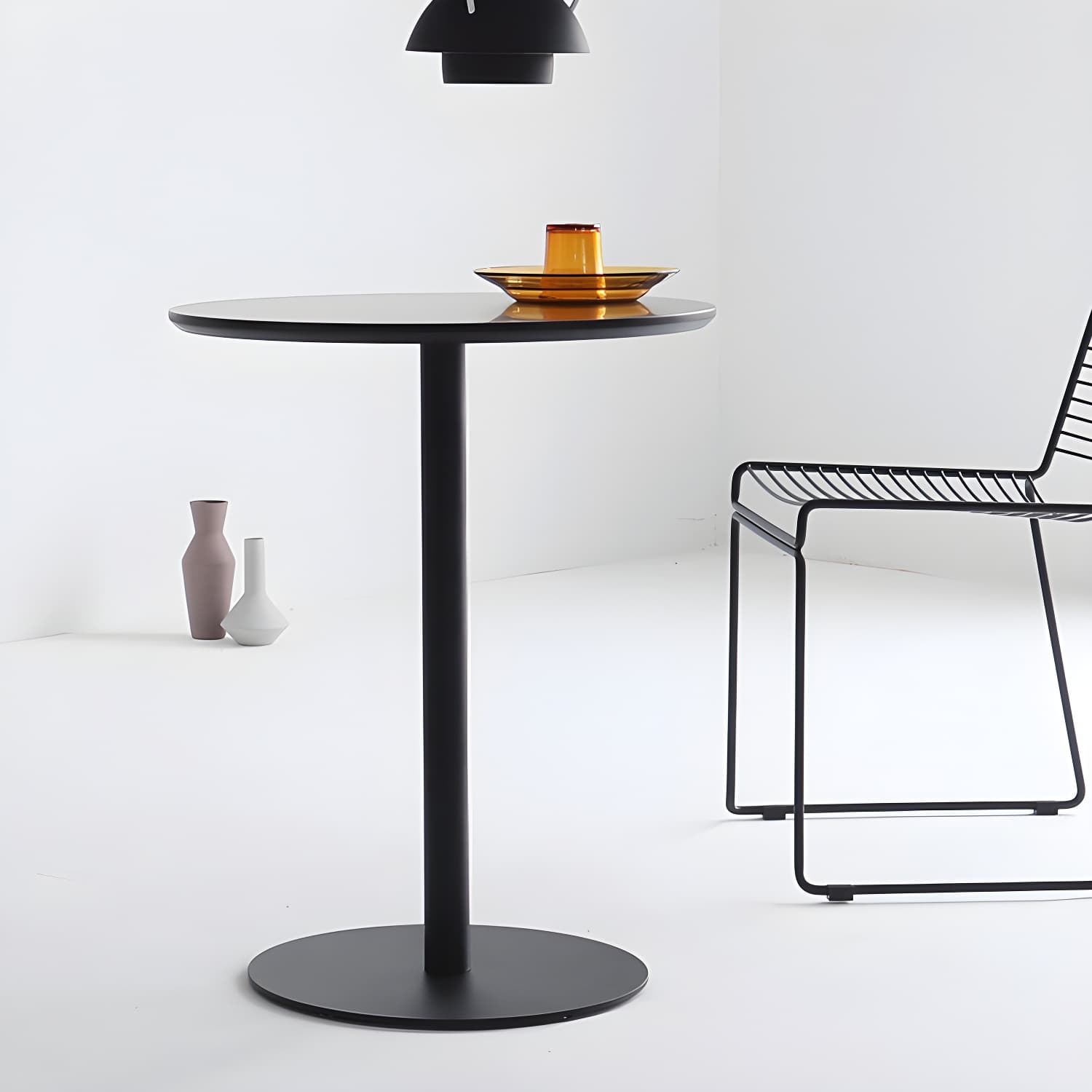 Metal Contemporary Round Dining Table Pedestal Base Dining Table for Kitchen - image 6