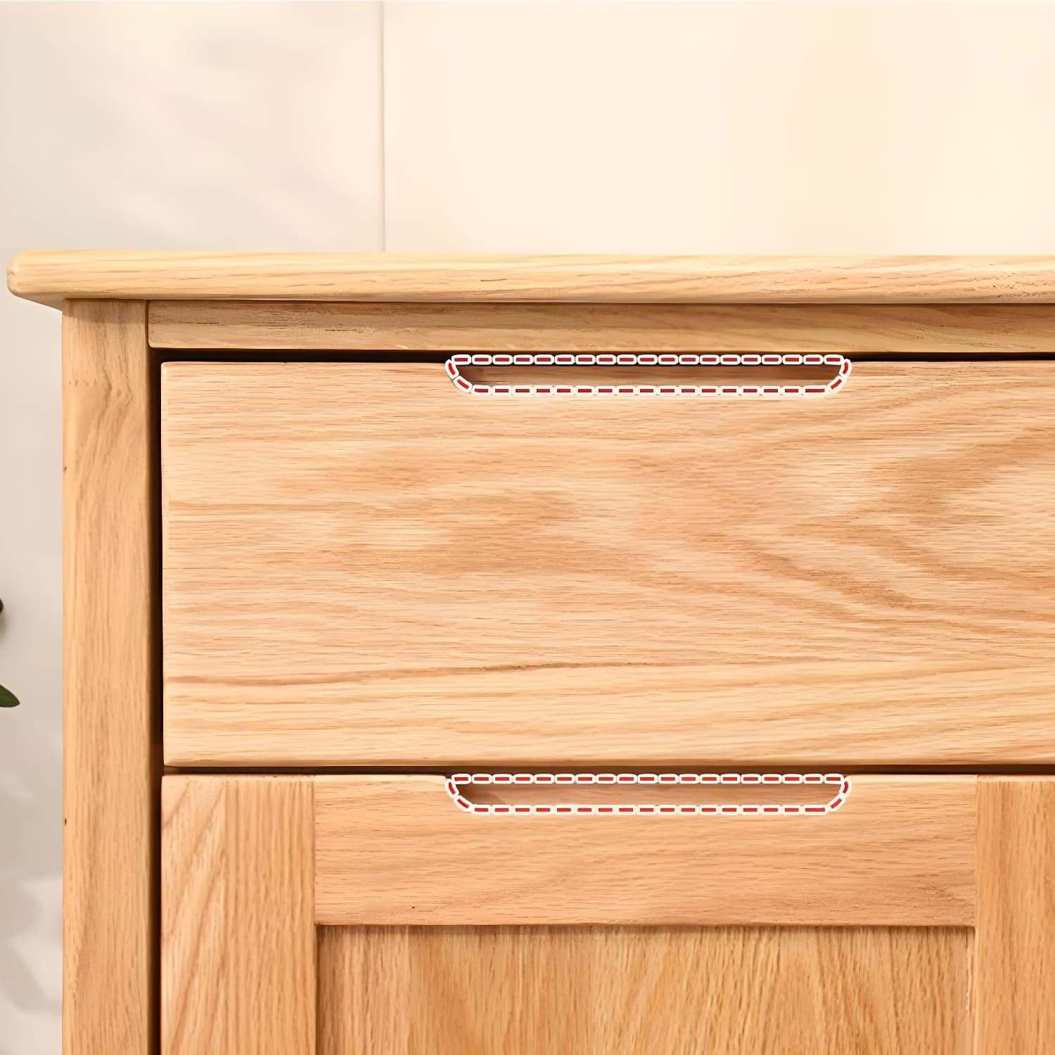 Scandinavian Oak Sideboard Credenza with Cabinets and Drawers - image 10