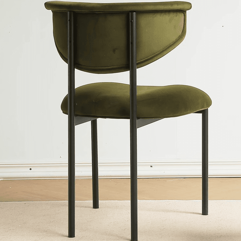 Scandinavian Side Chair with Uncovered Back, Upholstered, Ink/Gilded Metal Legs - image 14