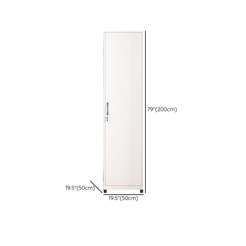 White Modish Steel Independent Armoire Cabinet with Adaptable Shelf, Soft Close Door, and Clothing Rod - image 20