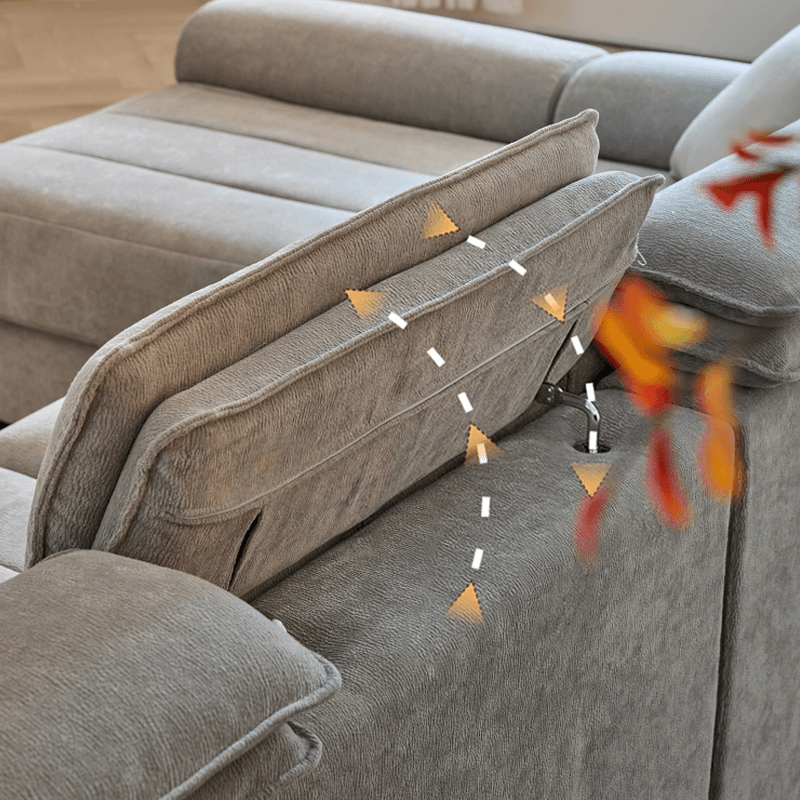 L-Shape Sofa Recliner, Left Orientation with Round Arm - image 7