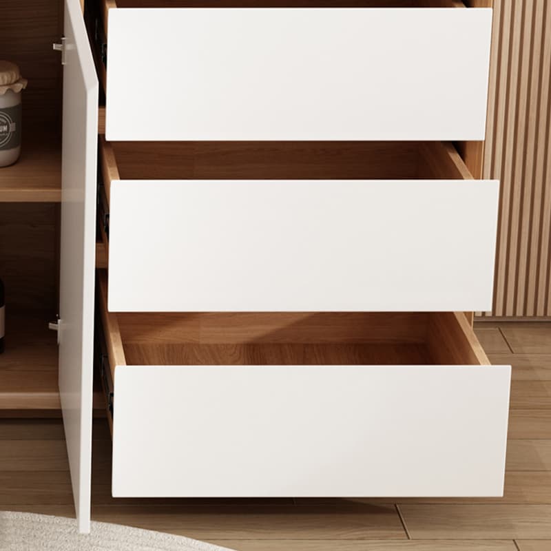 Wooden Modern Sideboard Credenza with 3 Drawers and 2 Cabinets for Storage - image 8