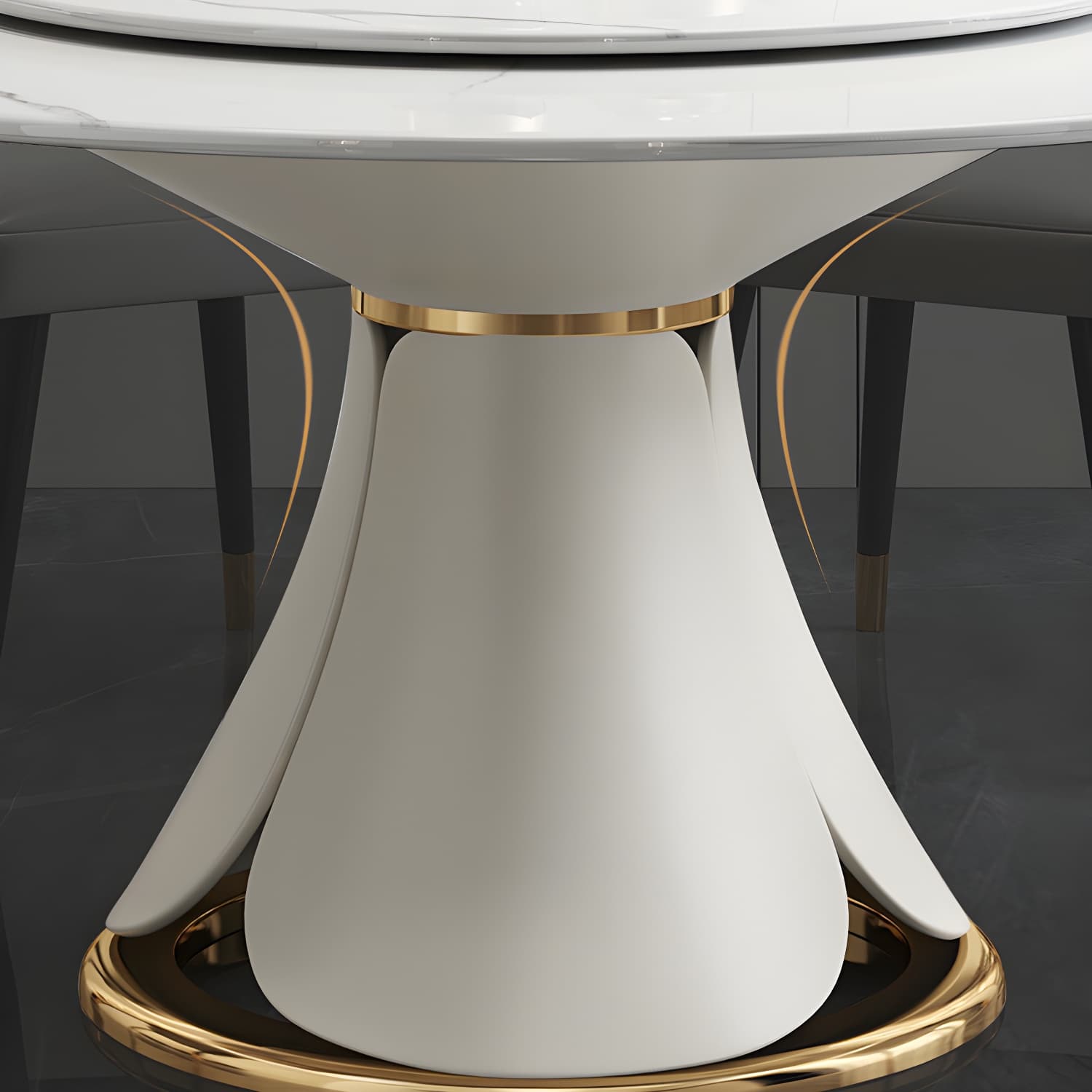 Modern Style 1/4/5/7/9 Pieces Dining Sintered Stone Dining Table Set with Metal Legs - image 7