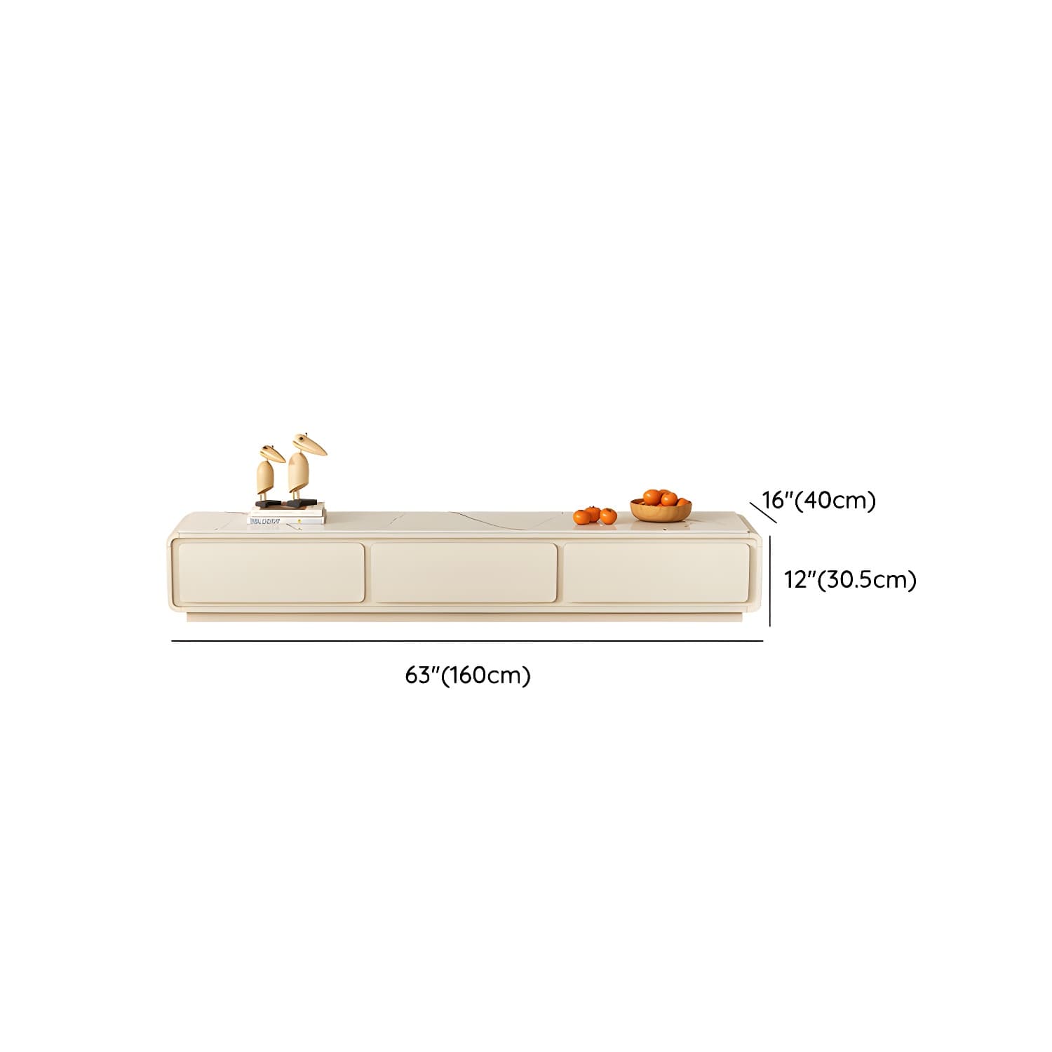 Beige Modern TV Stand with Soft Close Drawers - Cable Management - No Assembly Required - image 13