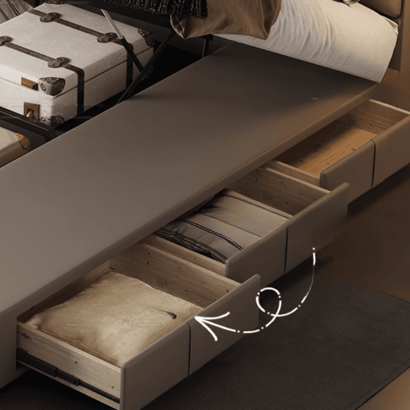 Grey Solid Color Storage Included/Panel Bed for Bedroom - image 4