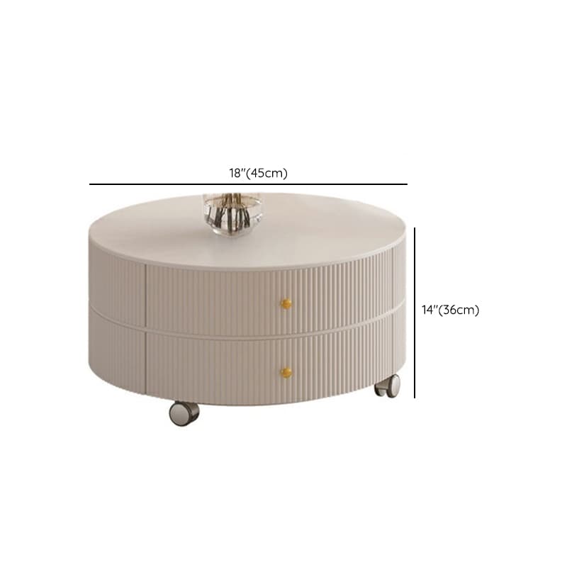 Round Coffee Table - Modern Style, Standard Size, Non-Upholstered, 2 Drawers, Scratch Resistant - image 15