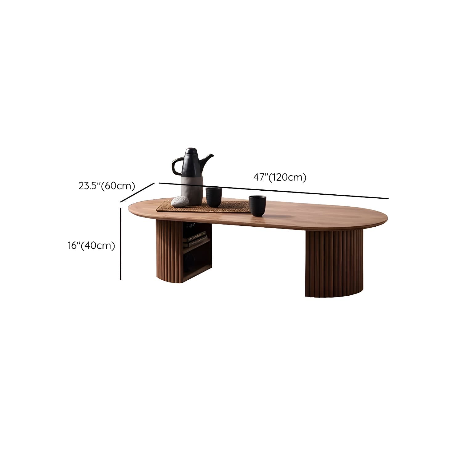 Modern Brown Wood Coffee Table with Rectangular Top and Brown Base - image 12