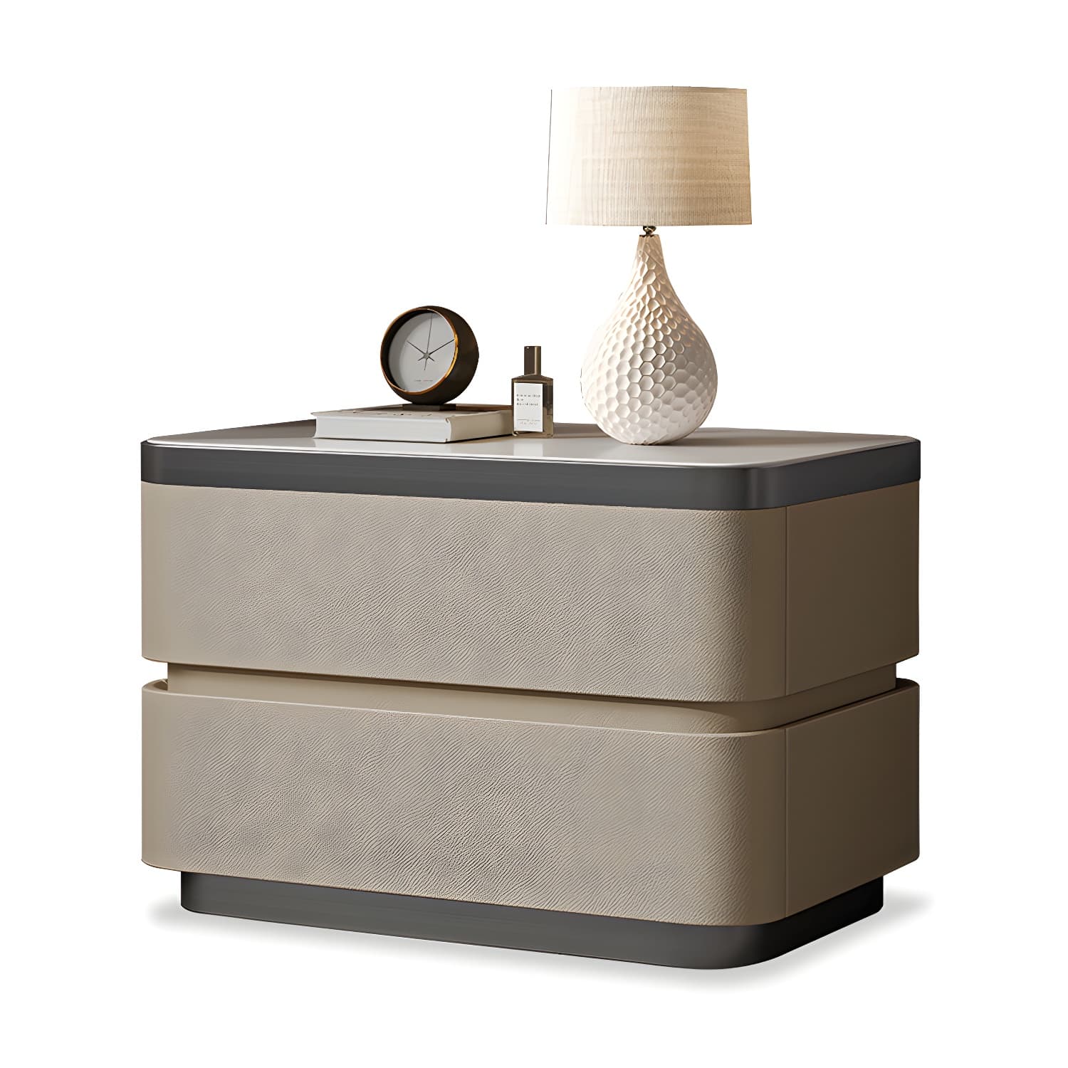 Scandinavian Bedside Cabinet Made of Solid Wood with Two Drawers for Bedroom - image 15