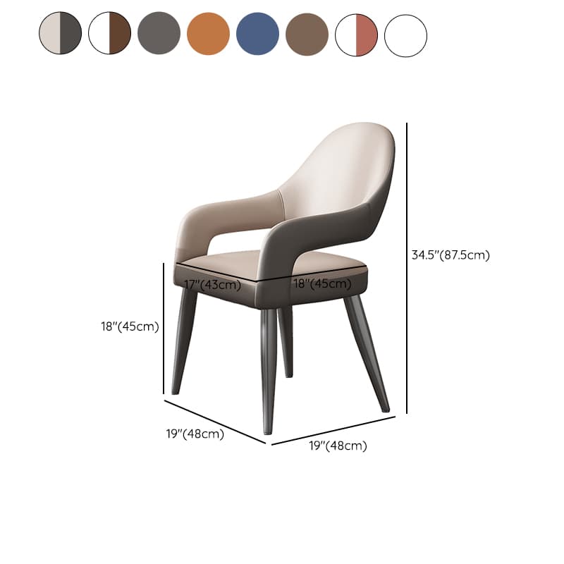 Faux Leather Arm Chair with Standard Back and Metal Legs in Gray for Kitchen & Dining - image 20