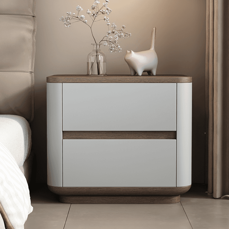Organic Modern Nightstand With Drawer Organization Featuring 2 Drawers and Real Wood Countertop - image 7