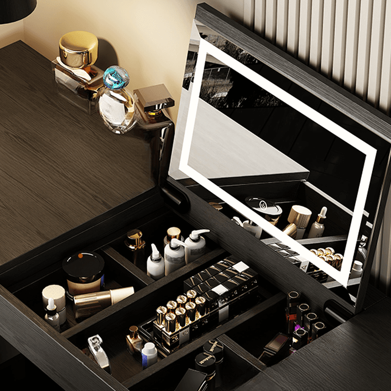 Multi-Purpose Vanity Set with 10 Drawers, Lighting, 2-in-1 Built In Makeup Vanity, Adjustable Touch and Brightness - image 3
