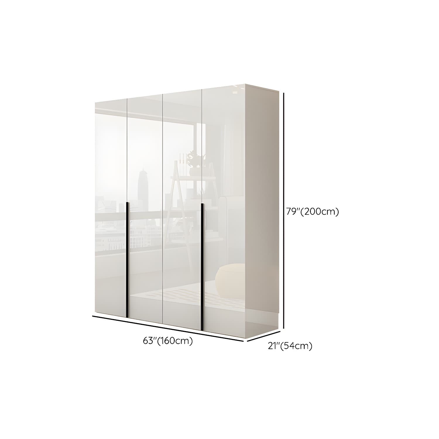Hinged Wardrobe Armoire with Shelves White Wardrobe Closet for Home - image 13