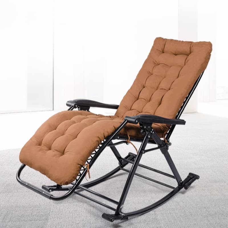 Simplistic Stain Resistant Metal Cushioned Rocking Accent Chair with Round Arm - image 10