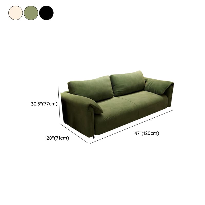 Modern Solid Color Tear Resistant Standard Sofa/Loveseat in Black/Ivory for 3-seater/Seats 2 - image 9