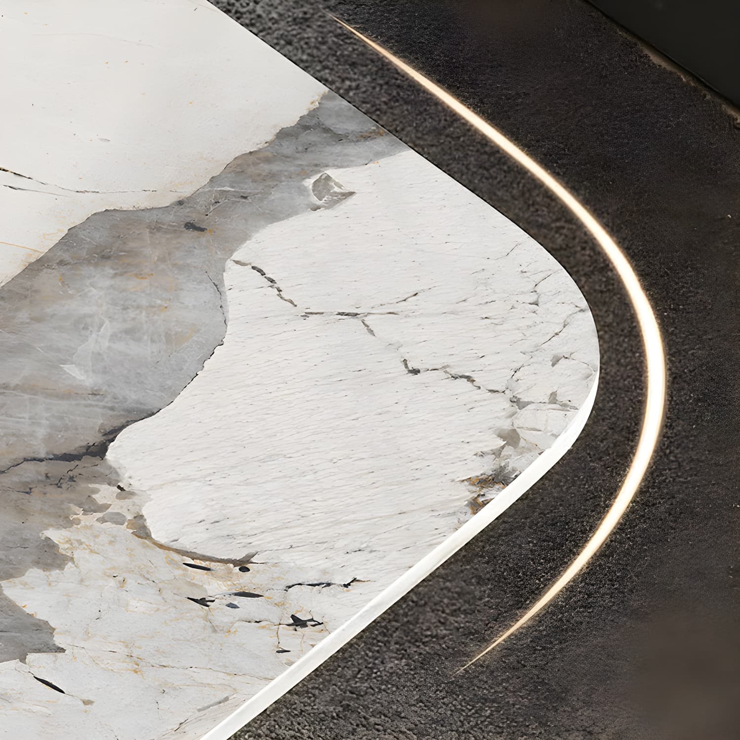 Stone Top Dining Table Industrial Rectangle Table with Pedestal Base - image 8