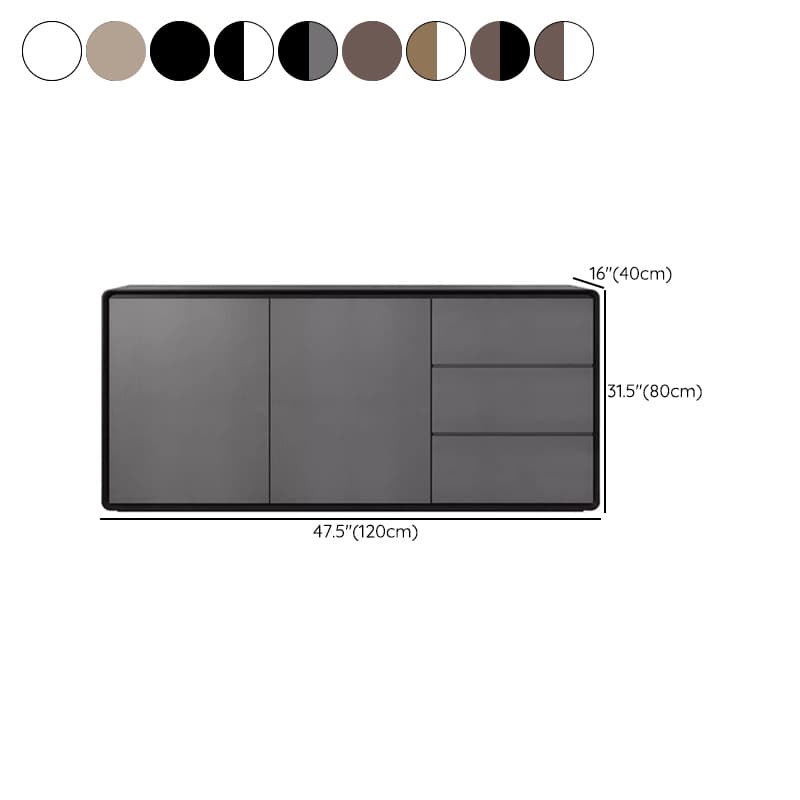 Simplistic 3 Drawers Freestanding Floor Sideboard/Server in Wood with 3 Shelves and Cabinet - image 20
