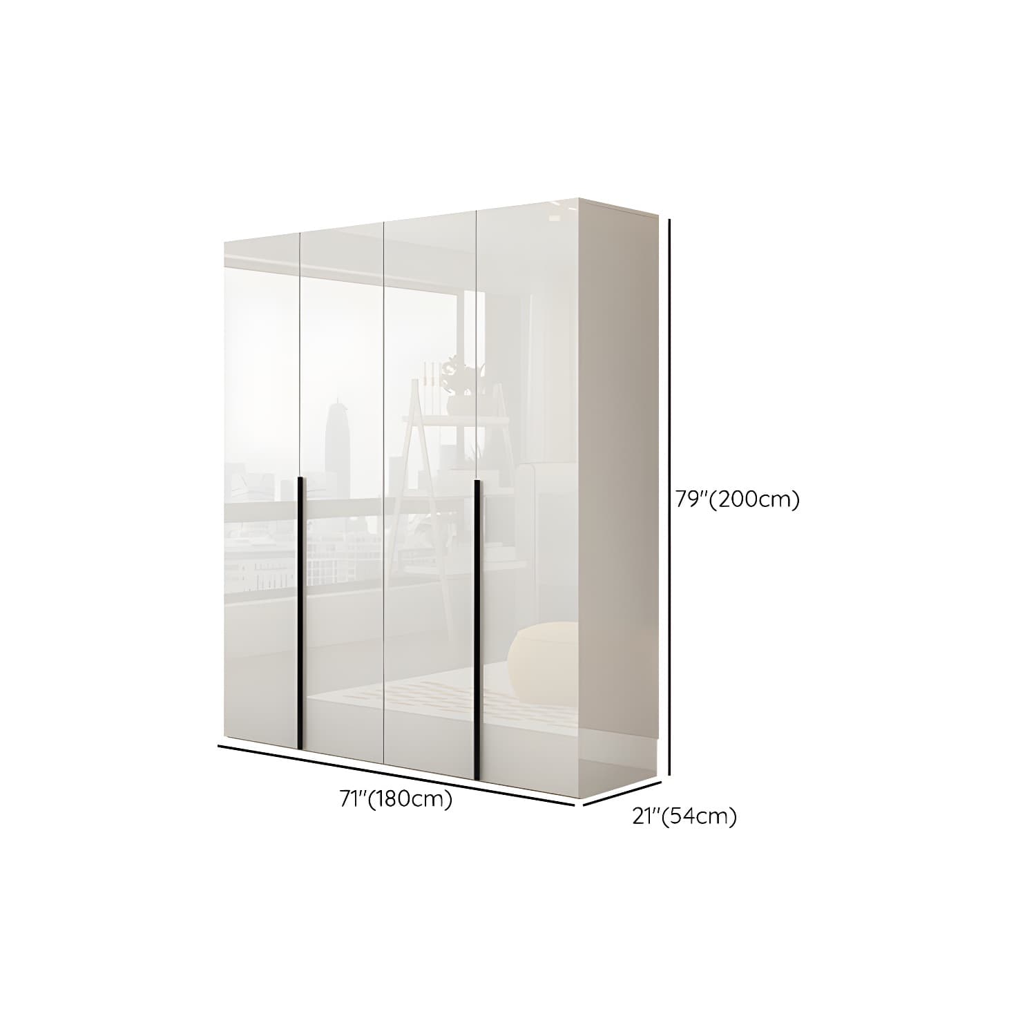 Hinged Wardrobe Armoire with Shelves White Wardrobe Closet for Home - image 14
