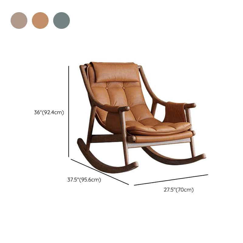 Simple Upholstered Rocking Chair with Ottoman, Scratch-tolerant Padded Track Arm, 2 Piece Set - image 17