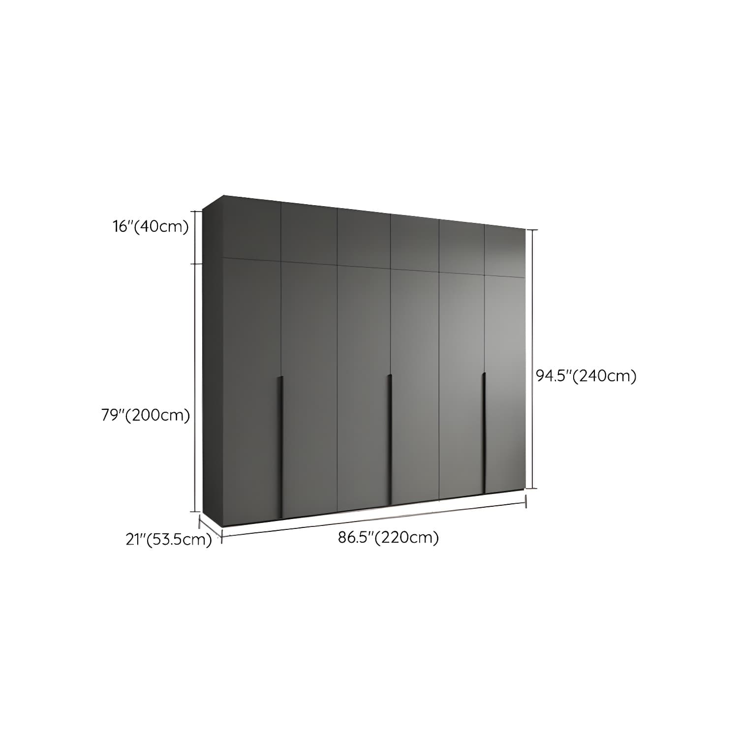 Modern Grey Wood Wardrobe Armoire with Drawers & Shelves for Ample Storage - image 24