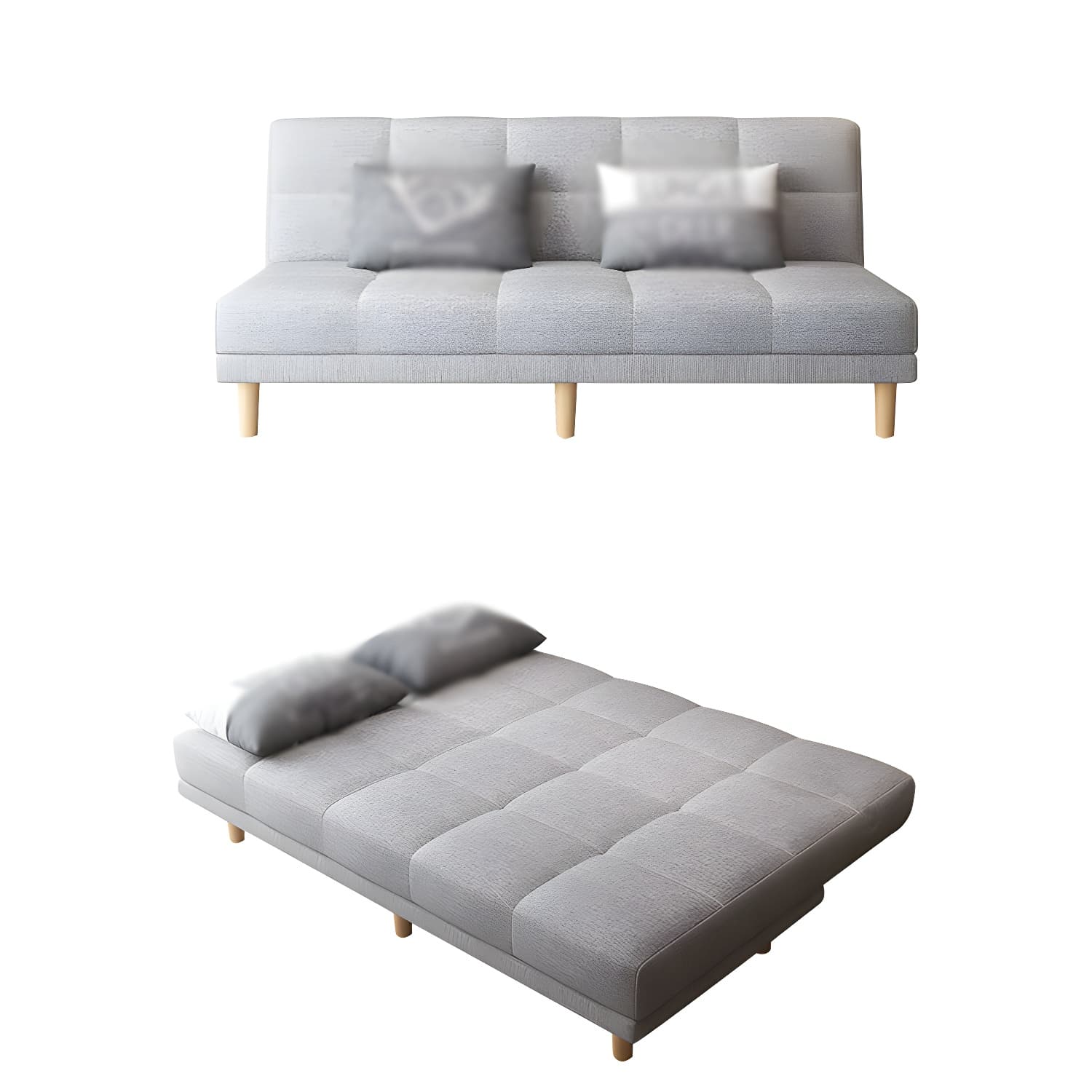 Modern Armless Settee 27.55" W Convertible Sleeper Sofa for Living Room - image 9