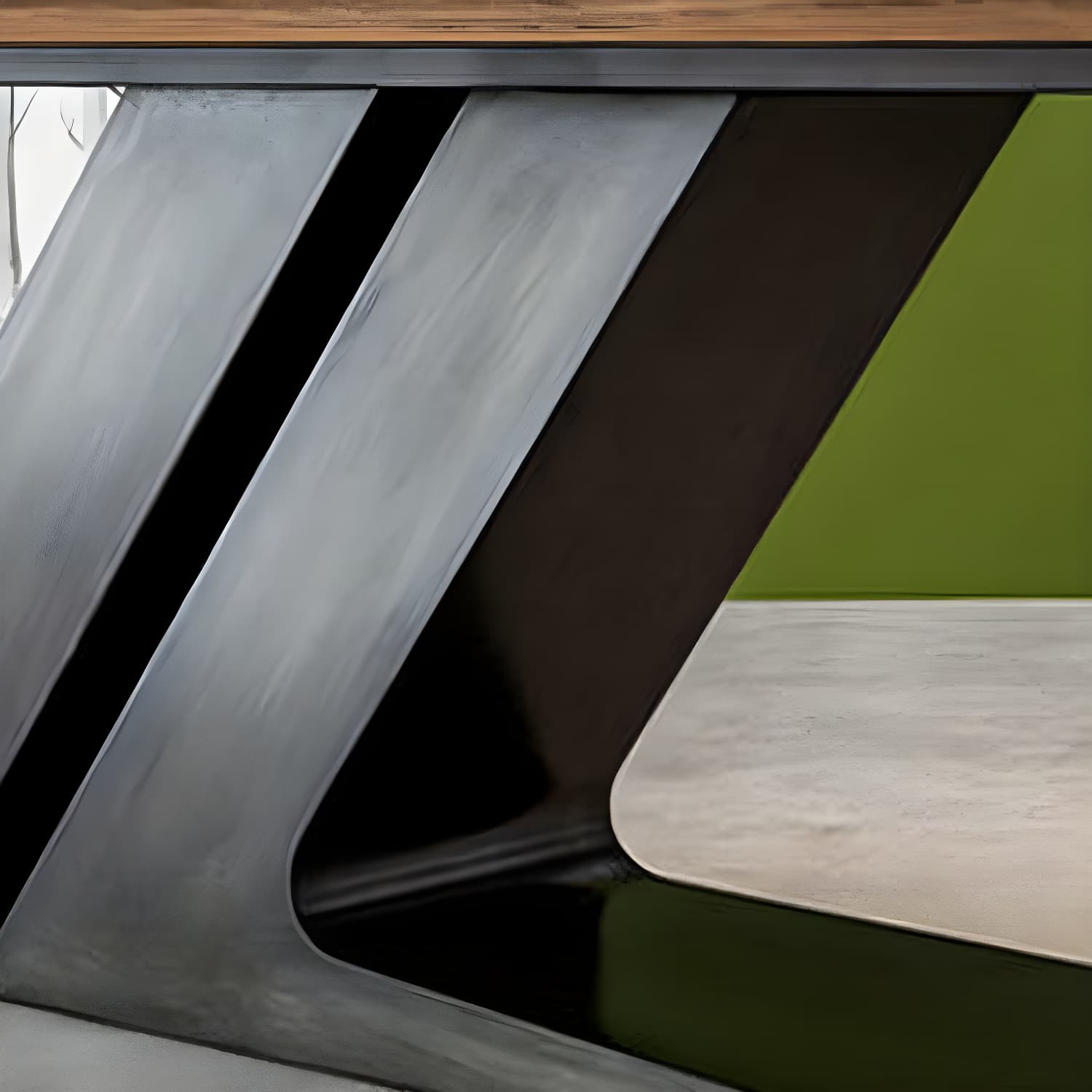 Modern Black Rectangle Wood Top Kitchen & Dining Table with Pedestal Base in Iron - image 10