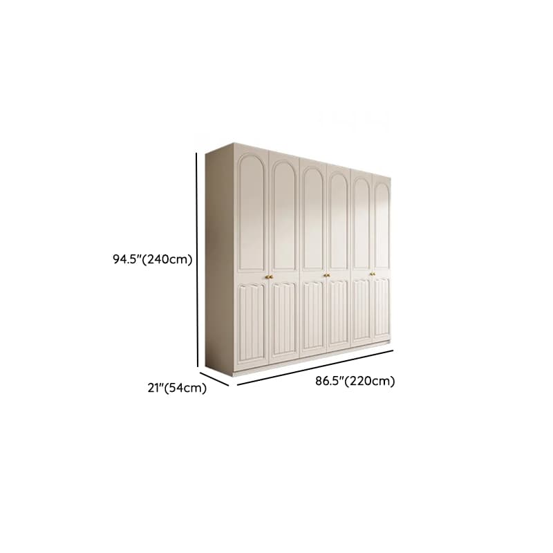 Chalk Minimalist Laminate Cabinet Armoire with Compartments, Interior Shelves, and Clothing Rod - image 14