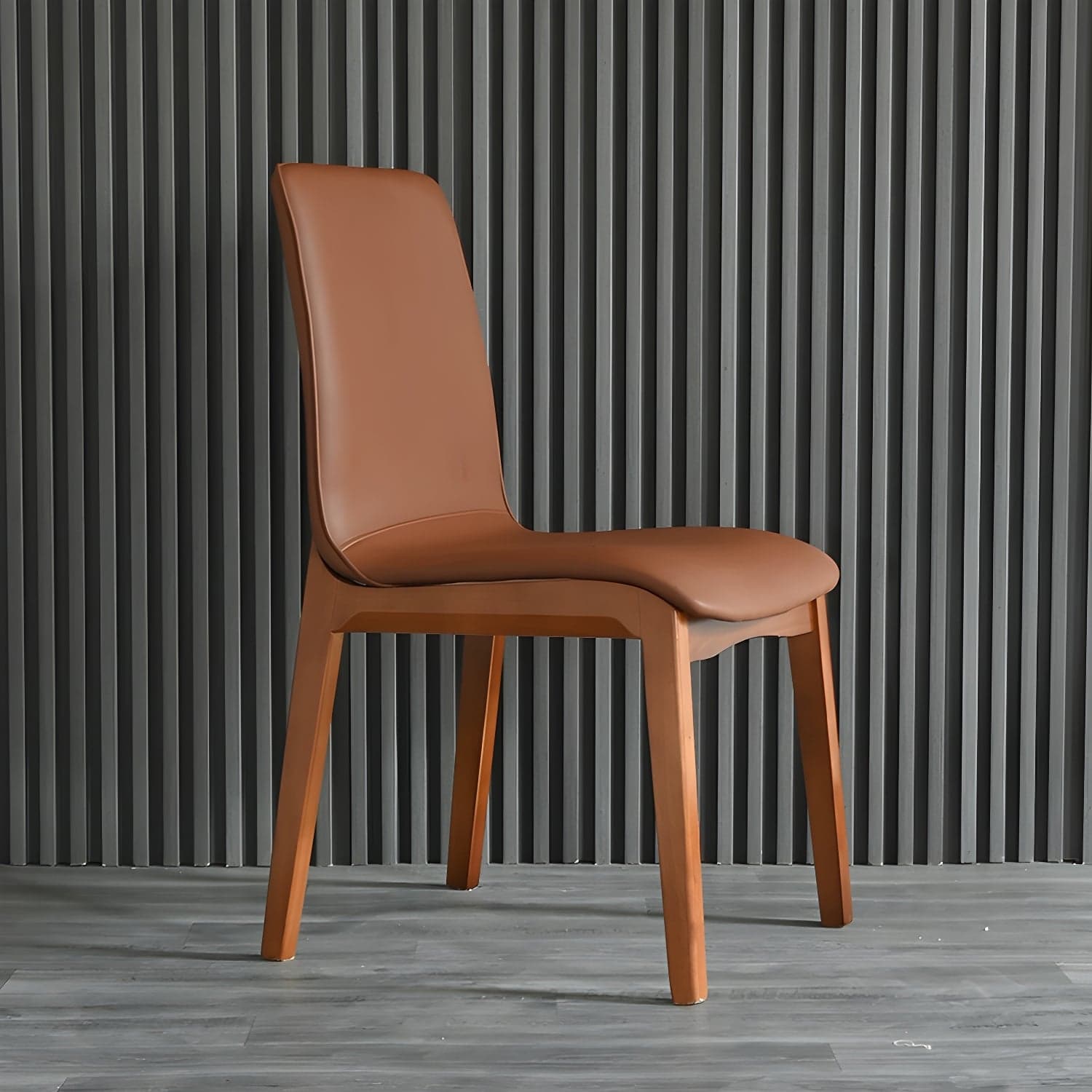 Modern Faux Leather Dining Chair with Solid Wood Legs for Dining Room - image 3