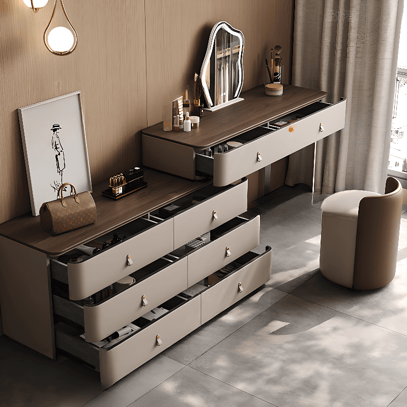 Tan Vanity Set with Scalable Telescopic and Push-Pull Features - image 3