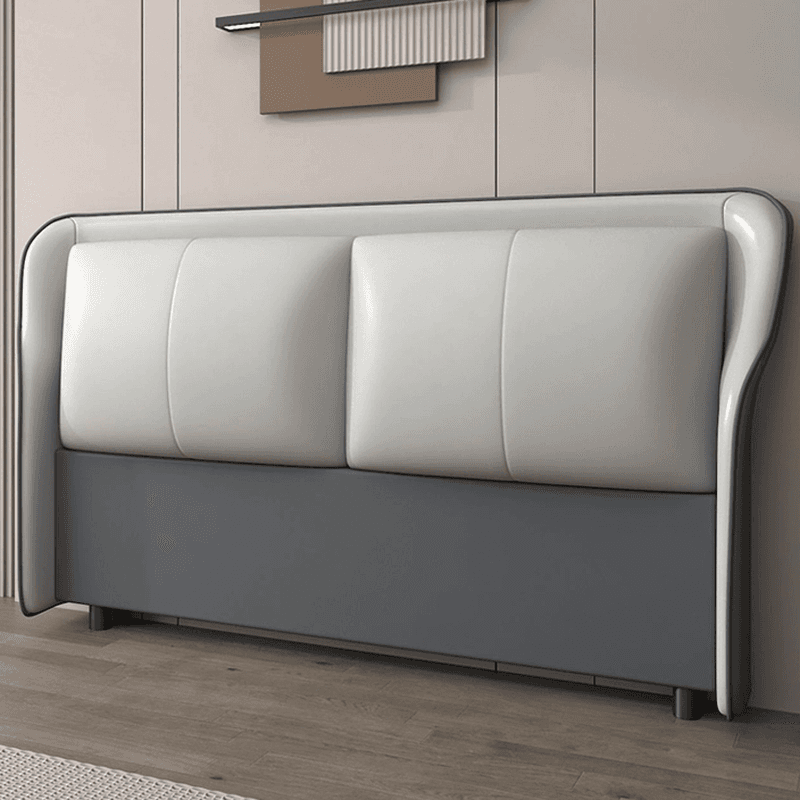 Trendy Wingback Headboard with No Distressing in Natural Wood, Rectangle Shape for Full/Queen Bed with Sponge Upholstery and Standard Height - image 3
