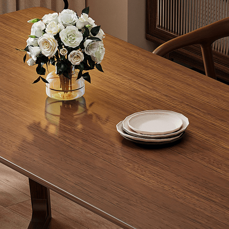 Wood Grain/Tan Simplistic Rectangular Lumber Fixed Dining Table for 6 People/for 4, Standard Table Height - image 10