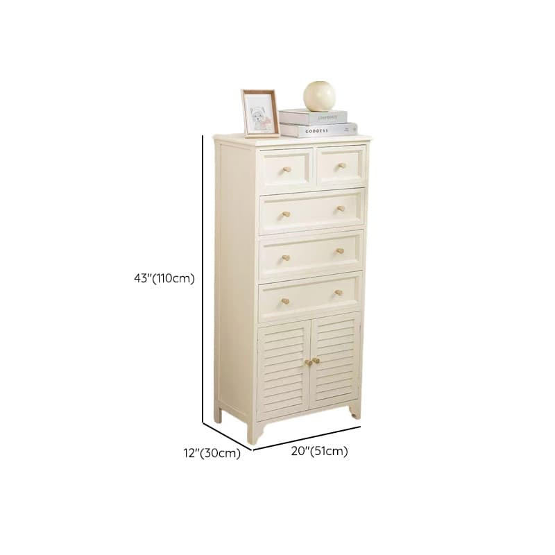 Rectangular Damp-proof Accent Cabinet with Storage Drawer, Closet, Glazed Door, Cabinet Knobs in Chalk/Brown/Wood Color - image 23