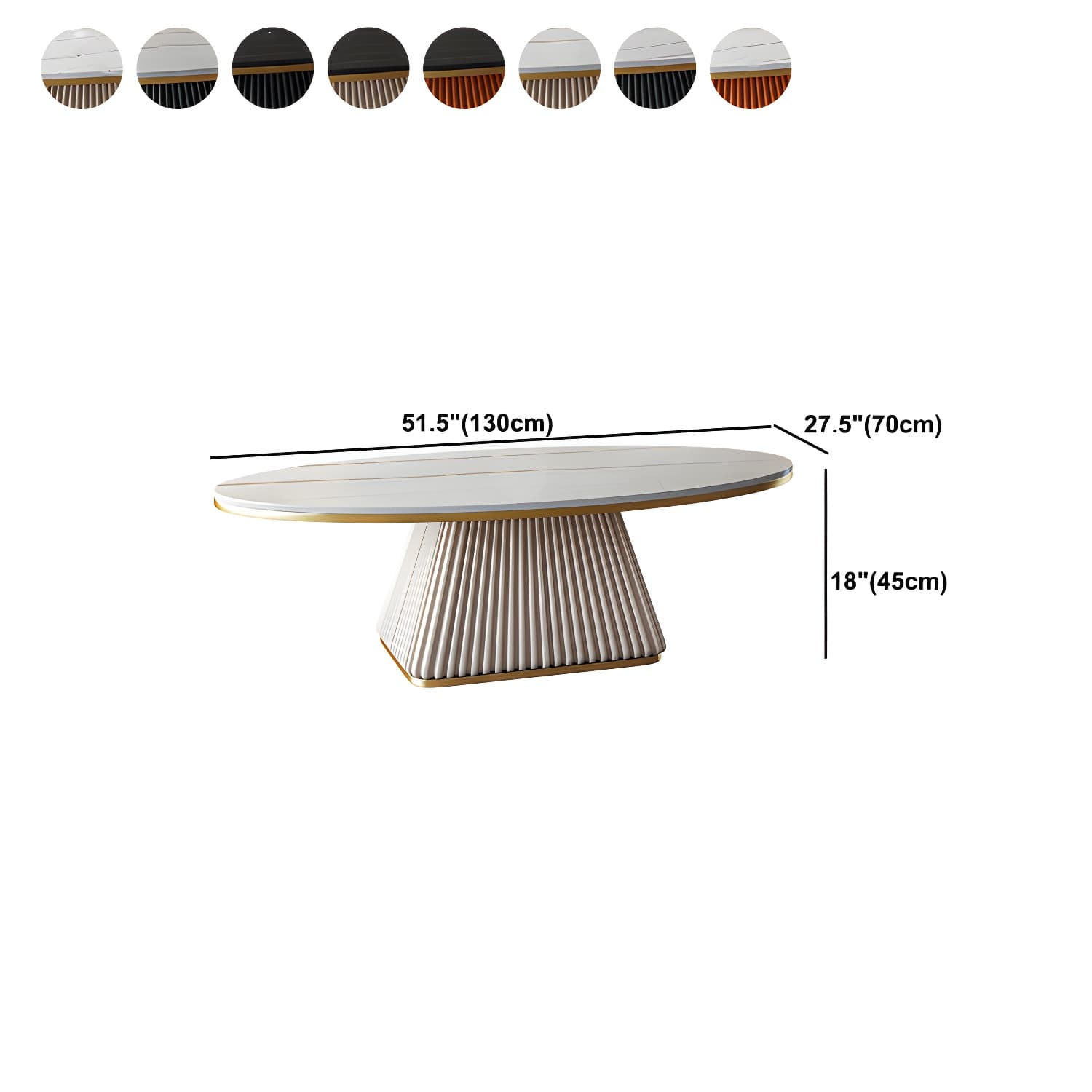 Glam Metal and Slate Cocktail Table Pedestal Coffee Table for Living Room - image 21