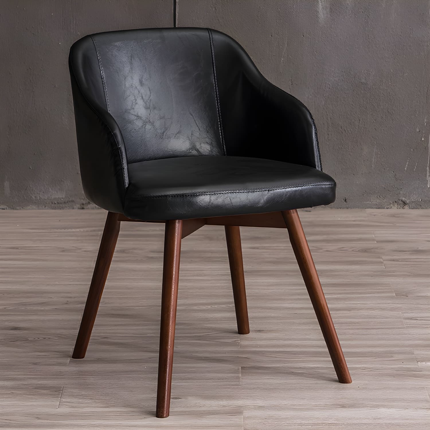 Scandinavian Beech Solid Back Arm Chair Fabric Dining Chair with Natural Legs