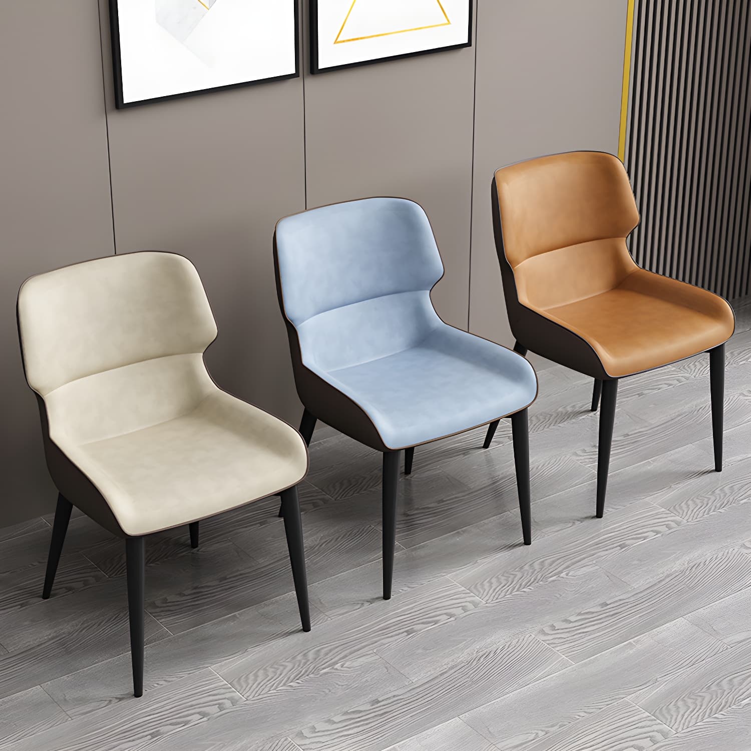 Contemporary Home Wingback Side Chair Matte Finish Leather Dining Chair - image 18