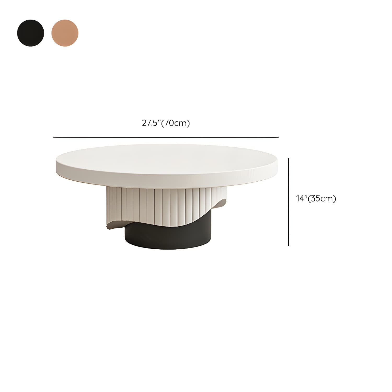 Pedestal Round Coffee Table Set Modern Minimalist Cocktail Table - image 20