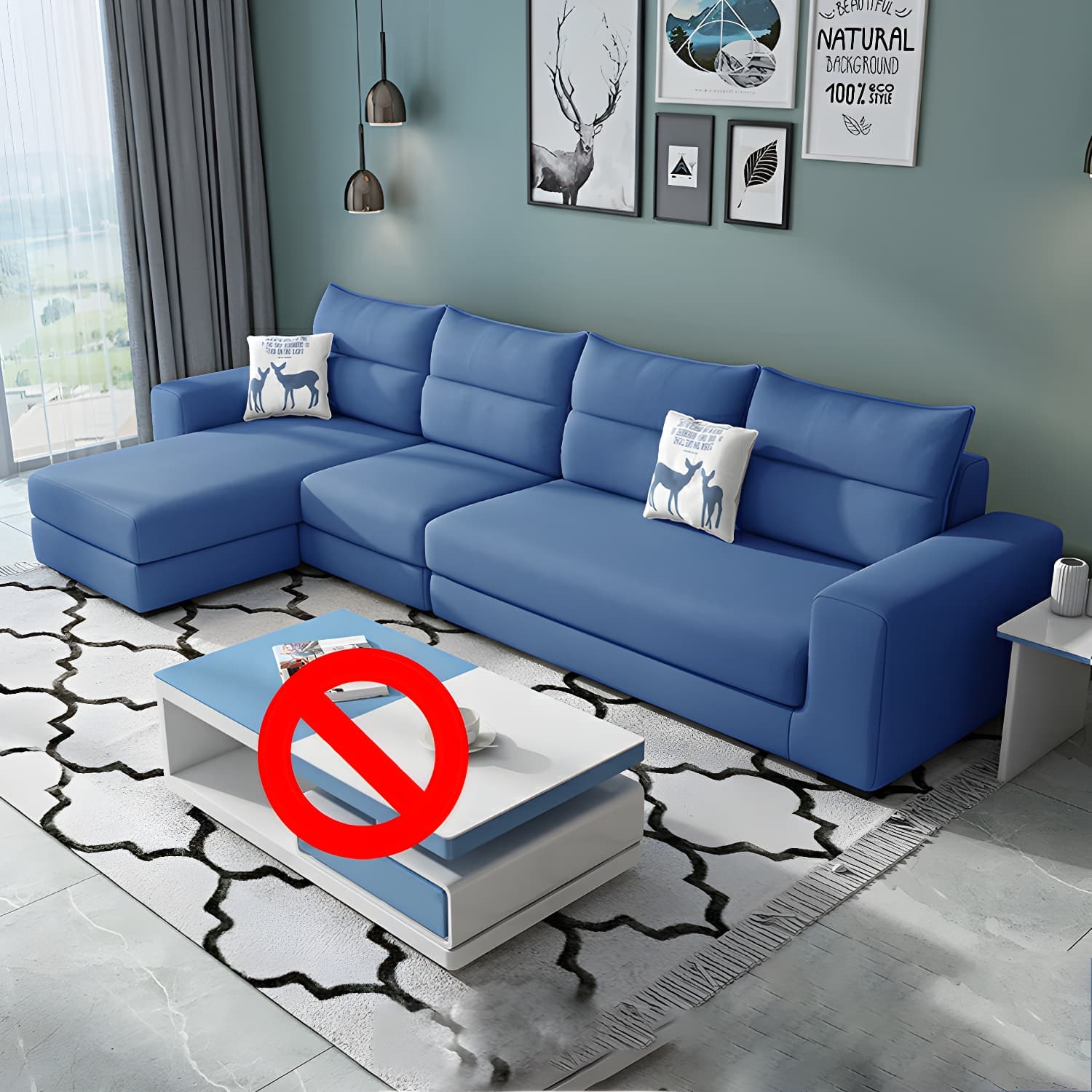 Modern Reversible L-Shape Sectional Sofa with Square Arm and Black Legs - image 4