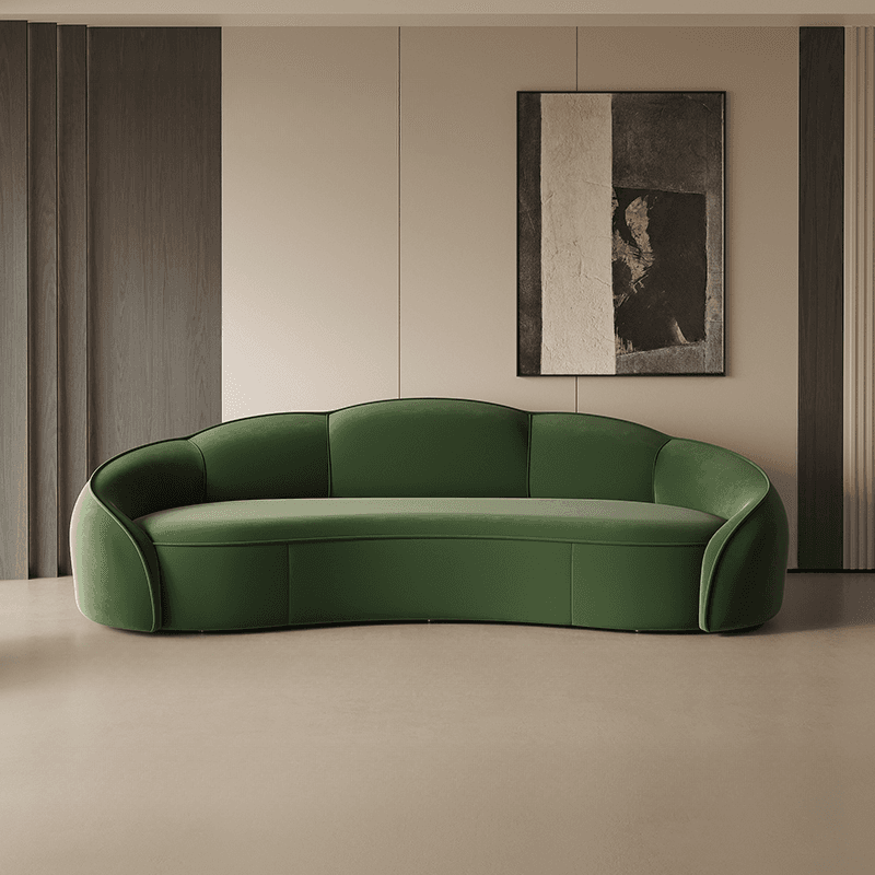 Versatile Olive Green/Ivory/Sand Sofa/Loveseat/Single Sofa with Sloped Arms and Concealed Support