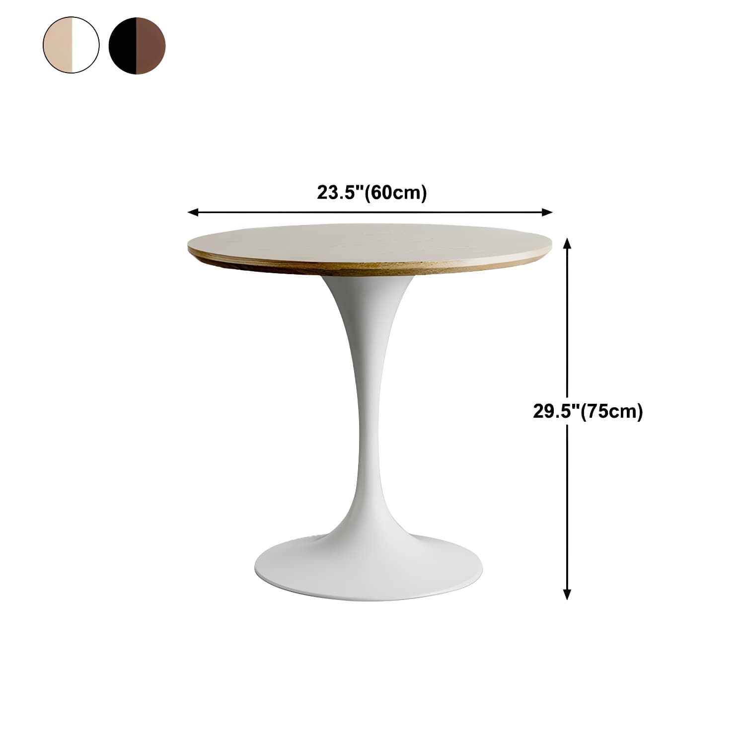 Modern Round Wood Dining Table Tulip Base Home Kitchen Dinner Dining Table - image 15