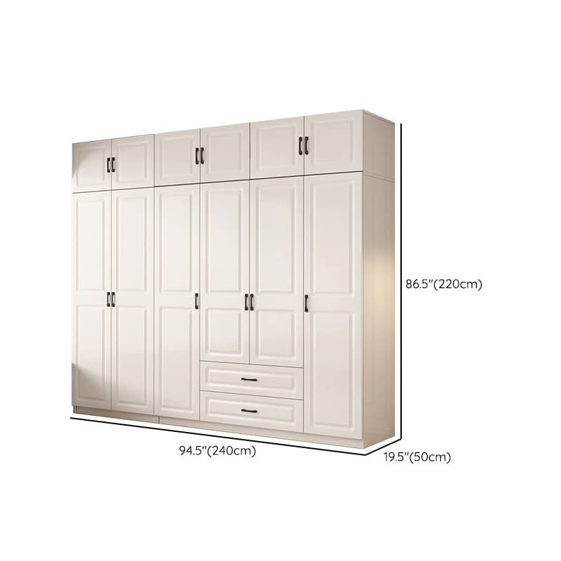 Casual Chalk Timber Wardrobe with Soft Close Drawer and Door, Interior Shelves, Hanging Rod - image 24