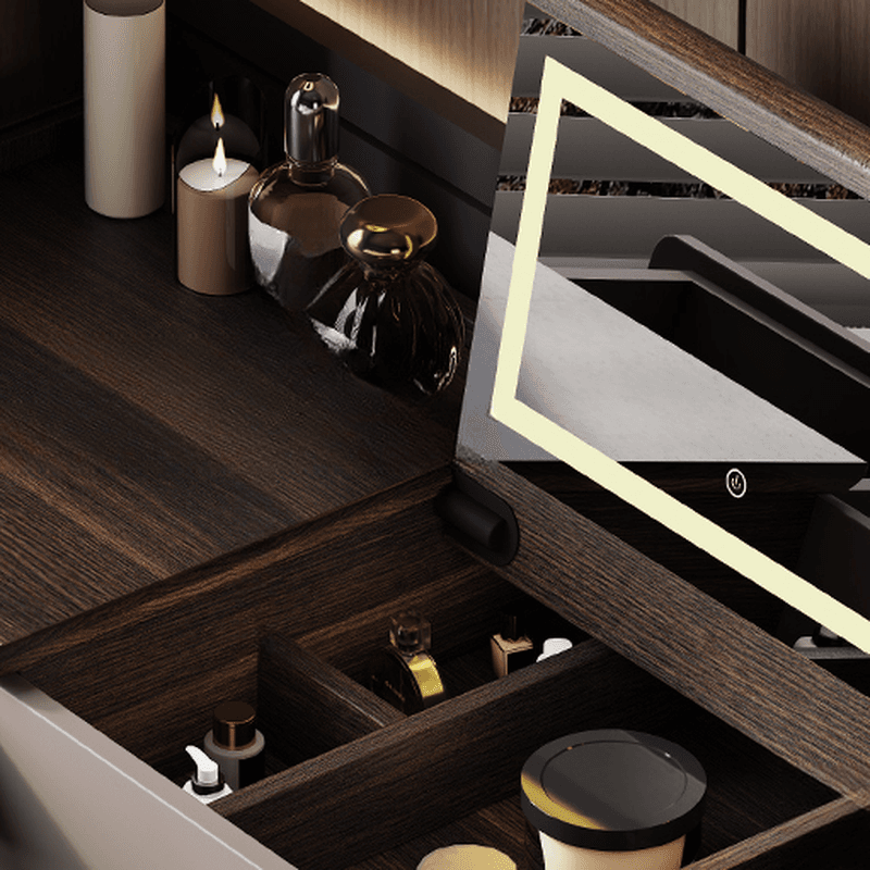 Multi-Purpose Vanity Set with 10 Drawers, Lighting, Push-Pull, 2-in-1 Functionality, Adjustable Touch and Brightness - image 4