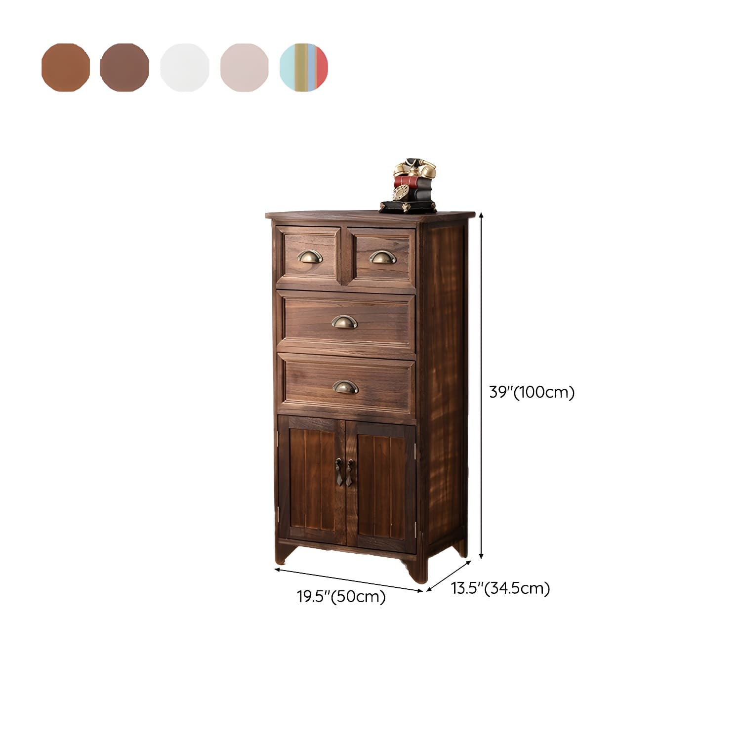 Rectangle Mid Century Modern Solid Wood Accent Cabinet with 1 Cabinet and Drawers - image 15