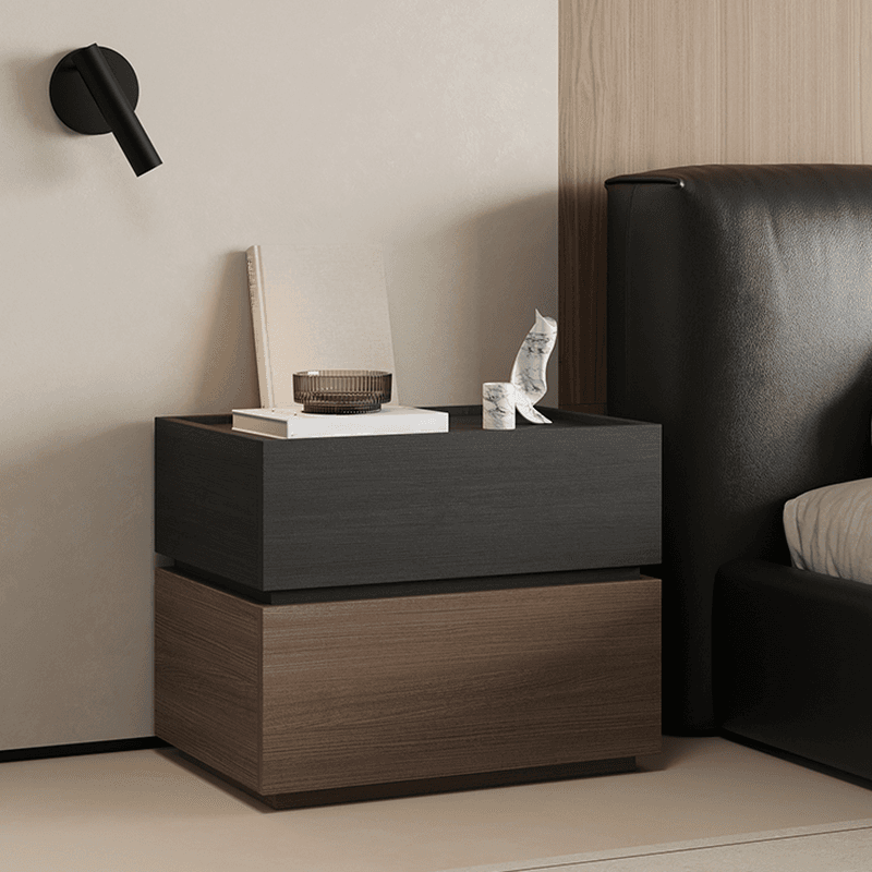 Organic Modern Nightstand With Drawer Organization Featuring 2 Drawers and Particle Board Wood Countertop - image 13