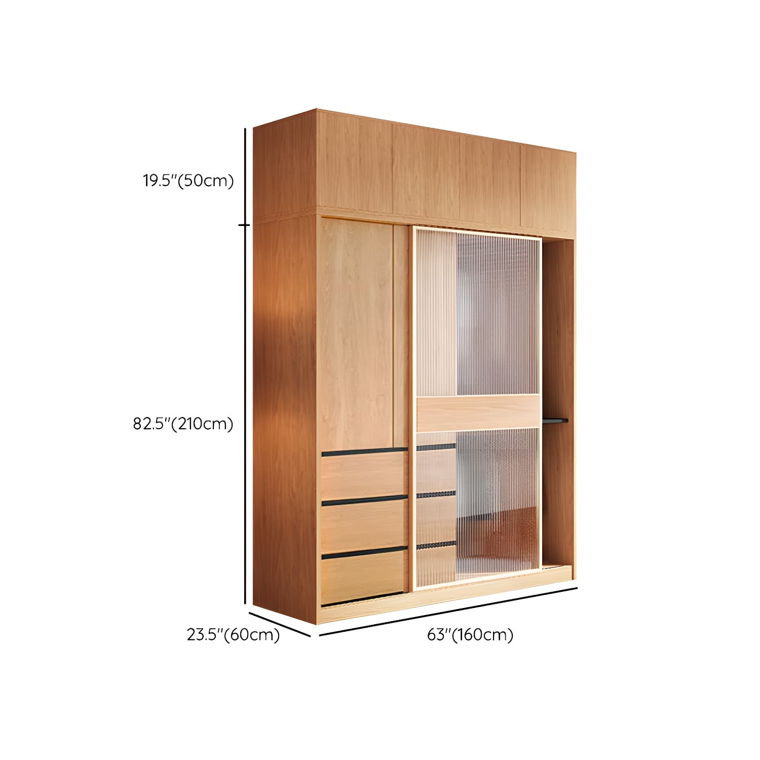 Engineered Wood Wardrobe Armoire with Drawer Modern Wardrobe Closet - image 19