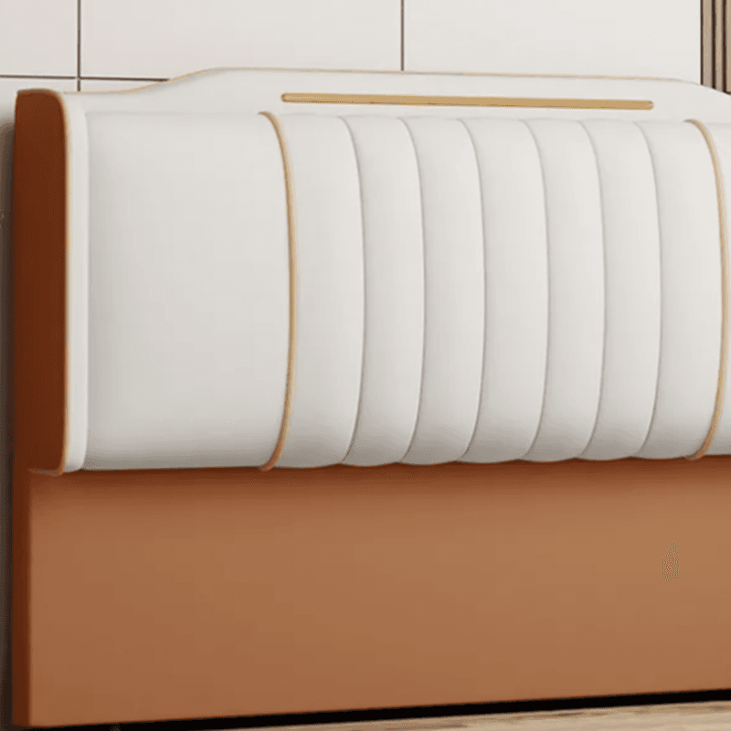Modish No Distressing Pine Wood Panel Headboard with Camelback Shape for Queen/Full/Twin XL Bed, Featuring Sponge Upholstery and Standard Height - image 10