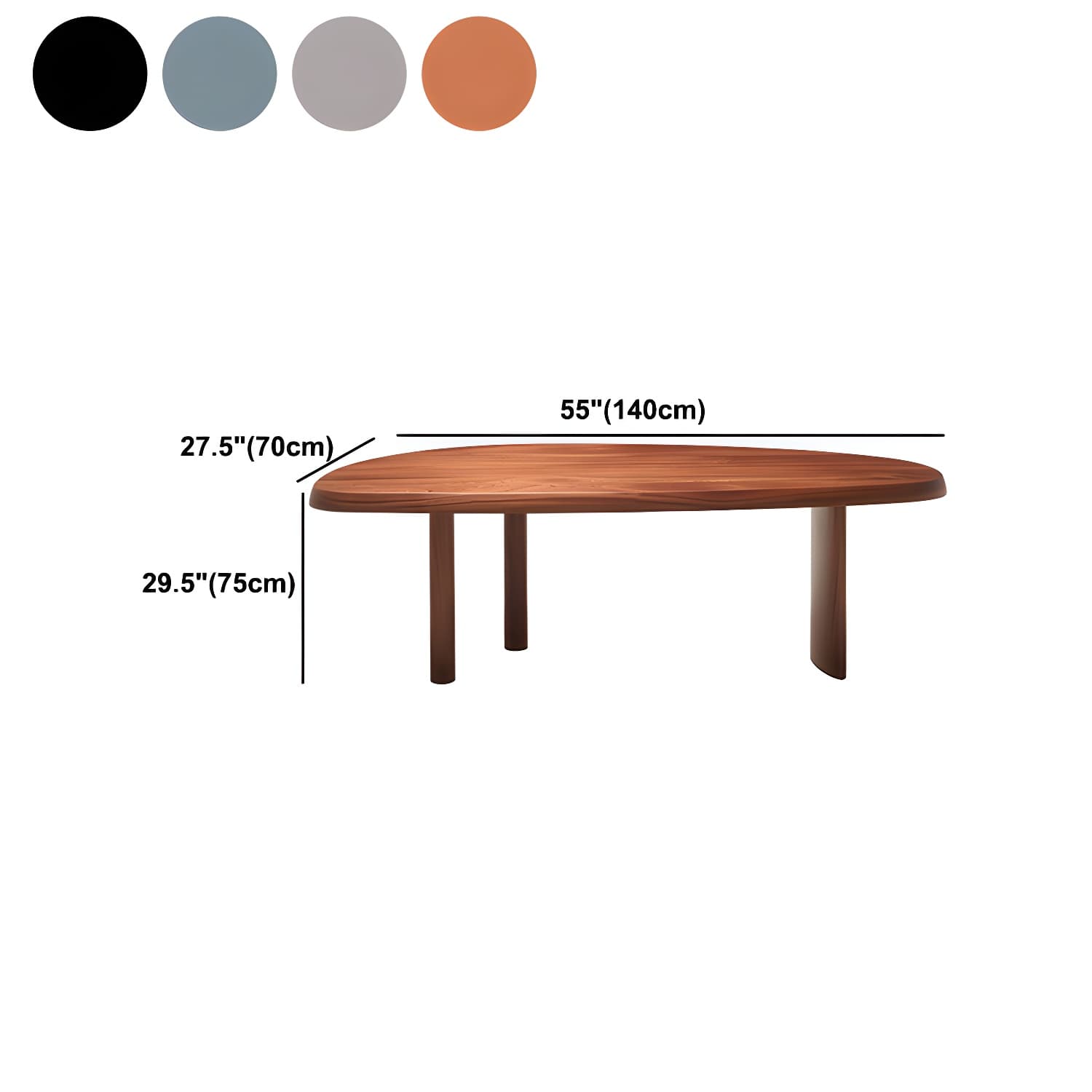 Solid Wood Dining Table Free Form Furniture for Home with Tripod Base - image 9