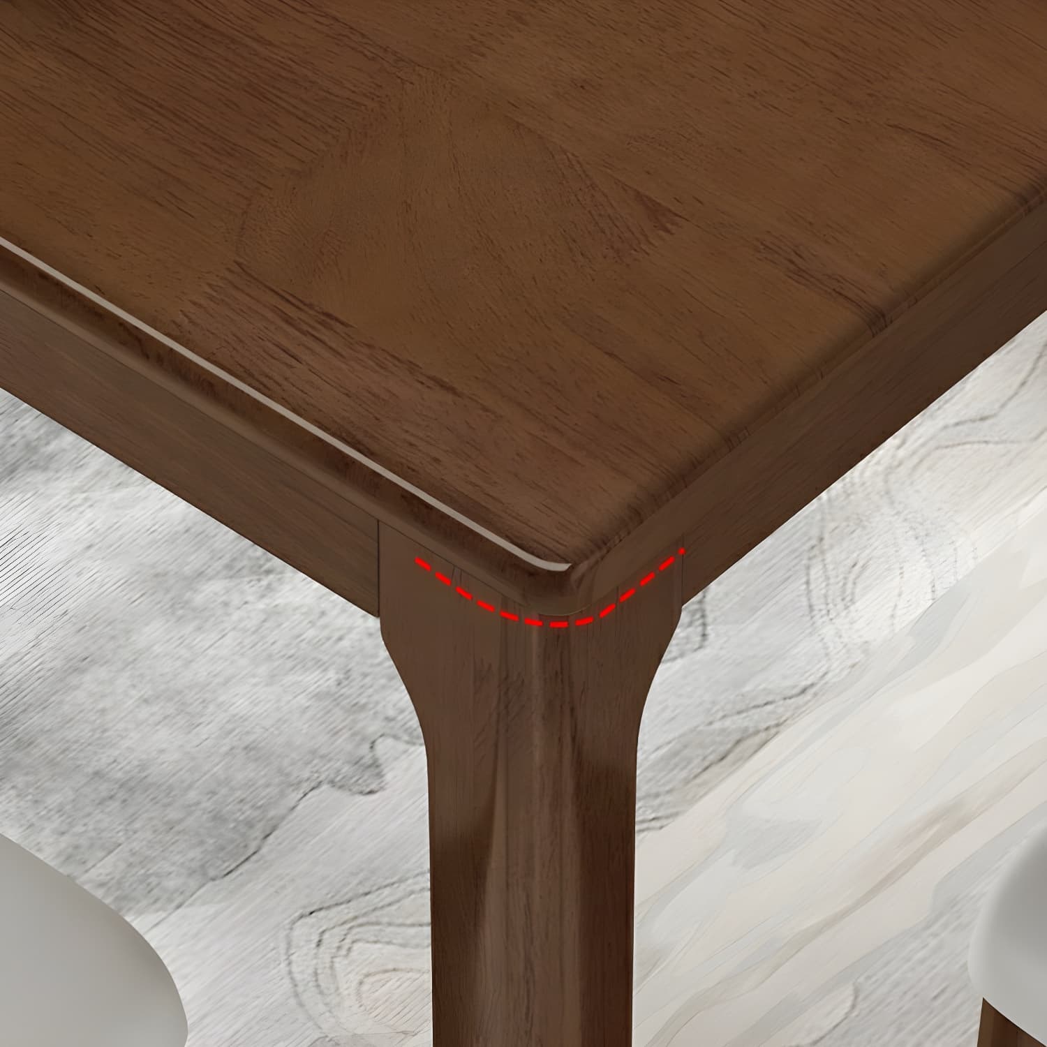 Squared Wood Kitchen & Dining Table with Legs Standard Height - image 6