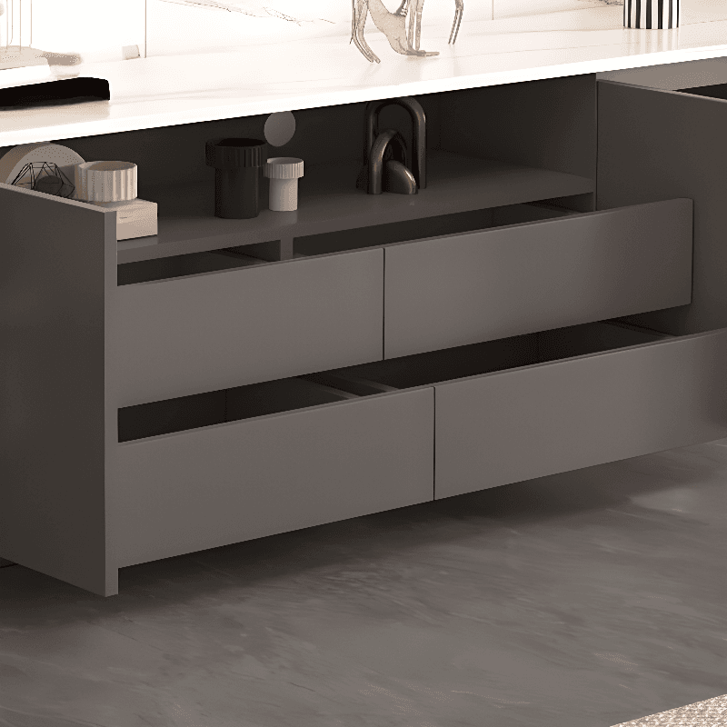 Deco Stone TV Stand with Shelf, 4 Drawers, 2 Cabinets, and Exposed Storage - image 10